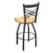 Holland Bar Stool Co 25" Swivel Counter Stool, Pewter Finish, Nat Oak Seat 82025PWNatOak - alternate 2